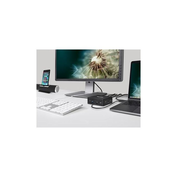 Hamlet HDKC-PD8000 Docking Station Universale USB 3.1 Gen 1 Doppia HDMI Power Delivery 85W Gigabit Ethernet 3 Porte USB 3.1 Gen 1 Uscita Audio Jack 3.5 mm Slot Sicurezza colore Nero
