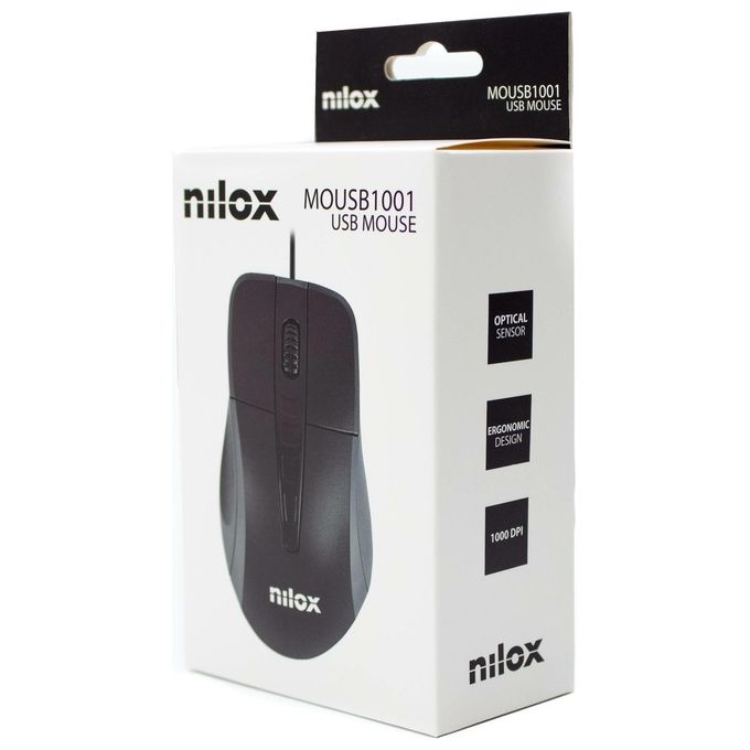 Nilox Mouse Ottico Usb 1000Dpi Nero