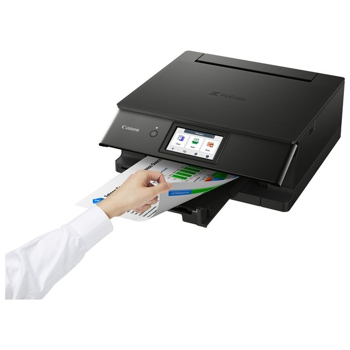 Canon TS8750 Stampante Multifunzione Inkjet 6 Inchiostri Separati Wi-Fi Touchscreen 4.3 Pollici Stampa Fronte Retro Automatica colore Nero