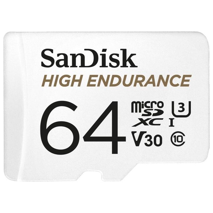 SanDisk SDSQQNR-064G-GN6IA High Endurance Scheda di Memoria microSDXC 64 GB UHS-I U3 V30 100 MB-s lettura 40 MB-s scrittura colore Bianco