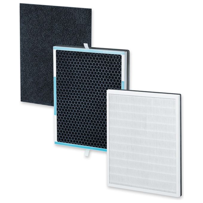 Beurer 66007 LR 500 Set Filtro per purificatore d'aria HEPA H13 + carbone attivo + prefiltro efficienza 99,95% colore Bianco