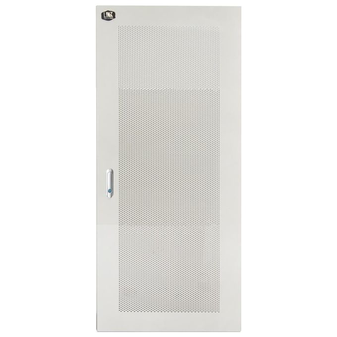Link Porta Metallo Traforata con Serratura per Armadio Link 27u 600mm Grigio