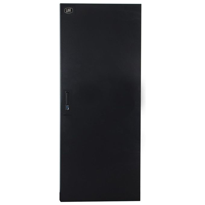 Link Porta Chiusa in Metallo Pieno con Serratura per Armadio Link 27u 600mm Nero