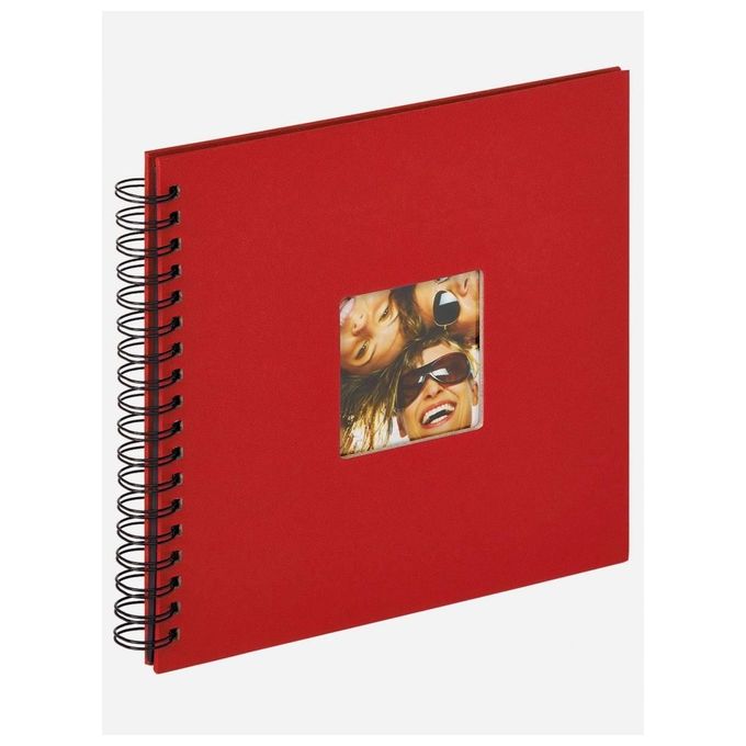 Walther Album Fotografico Fun Rosso a Spirale 26x25cm 40 Pagine Nere