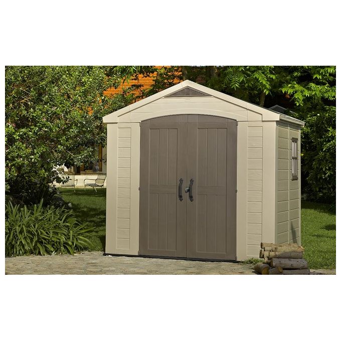 Keter Casetta da Giardino Factor 8X6 in Resina 256,5x182x243h Beige