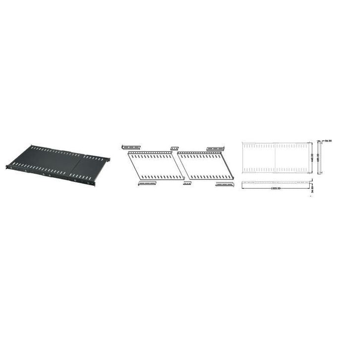 Link Ripiano Allungabile per Armadi Rack Fino a 1000mm Grigio Chiaro