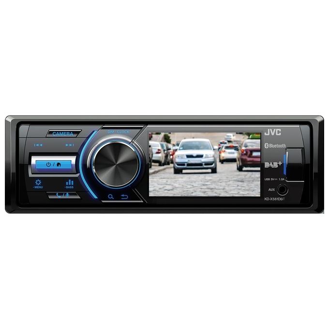 JVC KD-X561DBT Ricevitore Multimediale per Auto Nero-Blu 180W Bluetooth
