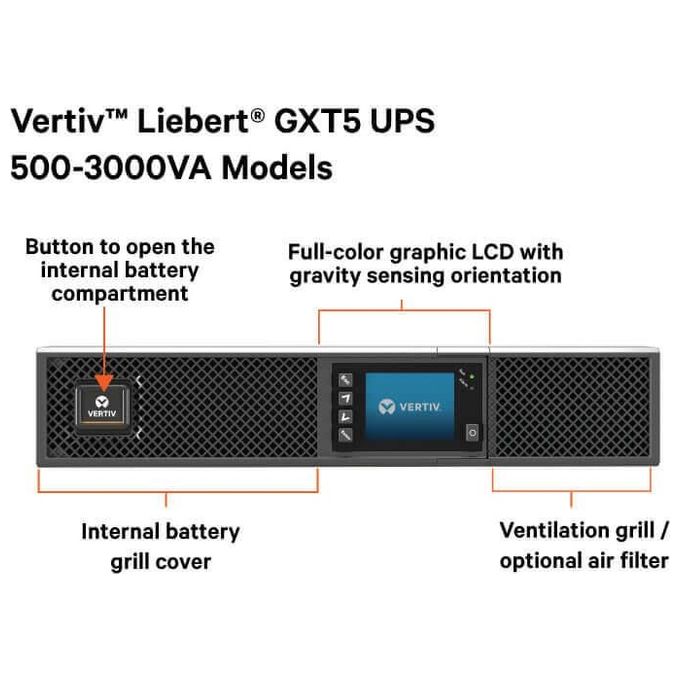 Vertiv Liebert Gxt5 Gruppo di Continuita' Ups Doppia Conversione Online 1000Va 1000W 8 Prese Ac