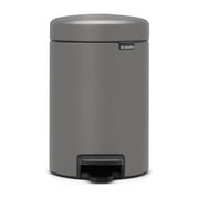 Brabantia Pedal Bin Newicon Pattumiera a Pedale 3 Litri Mineral Concrete Grey