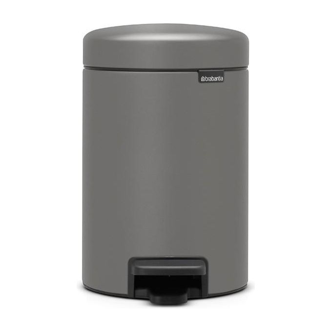Brabantia Pedal Bin Newicon Pattumiera a Pedale 3 Litri Mineral Concrete Grey