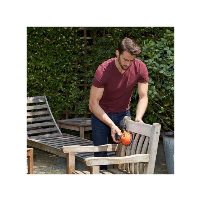 Black+Decker BEW210-QS Levigatrice Rotorbitale 230 W 125 mm 26000 rpm Sacchetto Raccoglipolvere colore Arancione