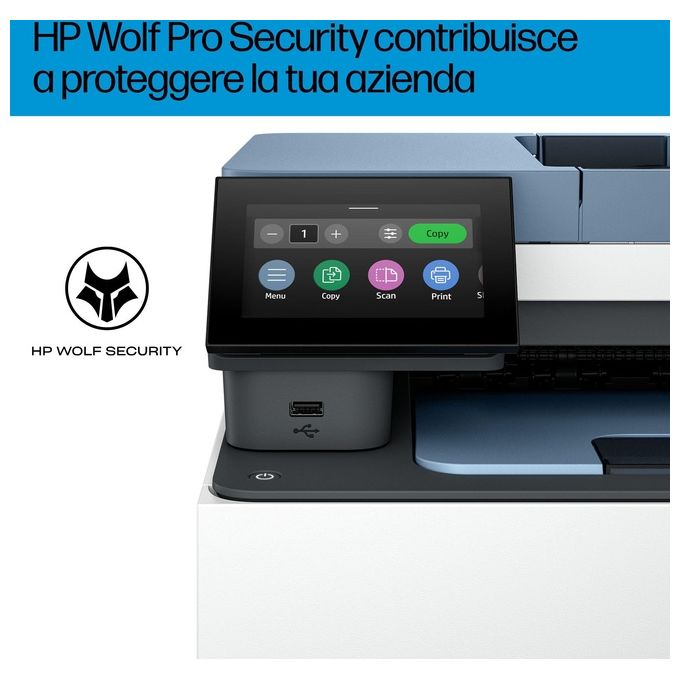 HP 499Q7F Color LaserJet Pro Stampante multifunzione 3302fdn Laser A4 colore 25 ppm 600 x 600 DPI ADF Fronte Retro LAN colore Blu