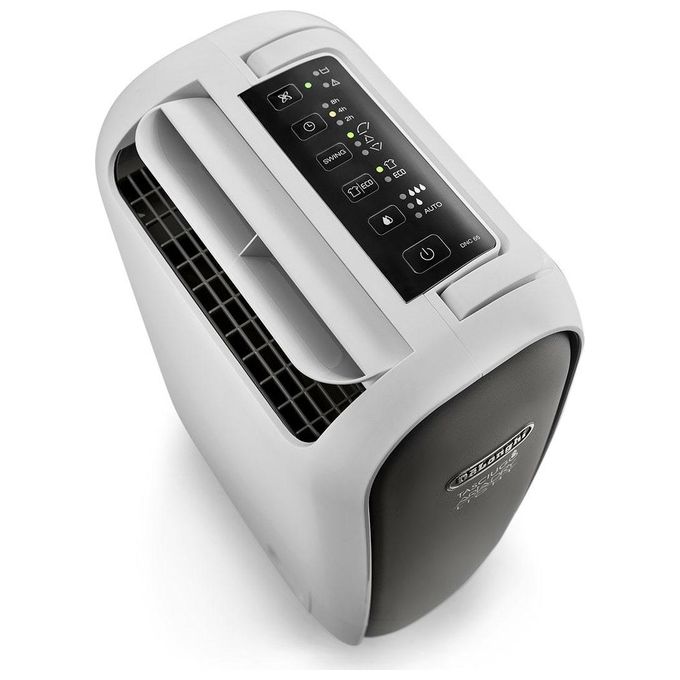 DeLonghi DNS65 Deumidificatore 6Litri-24h 34Db con Timer Swing Ionizzatore Grigio-Nero
