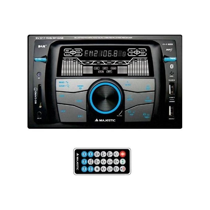 New majestic autoradio sv517 2 din dab bluetooth 180w usb frontale nero