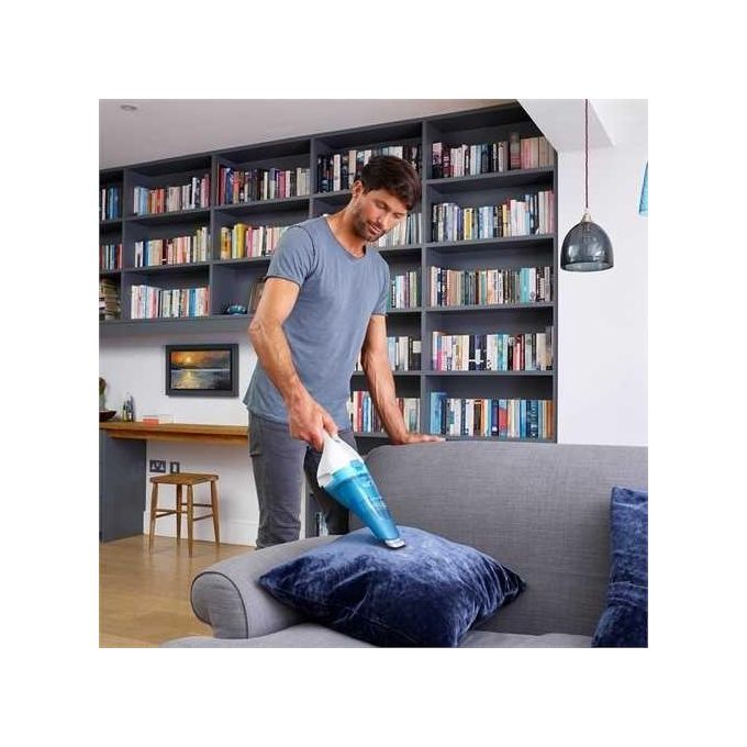 Black+Decker WDC115WA Aspirabriciole Ricaricabile Capacita' 0,385 L Autonomia 9 minuti Tecnologia Litio 3,6 V Blu-Bianco