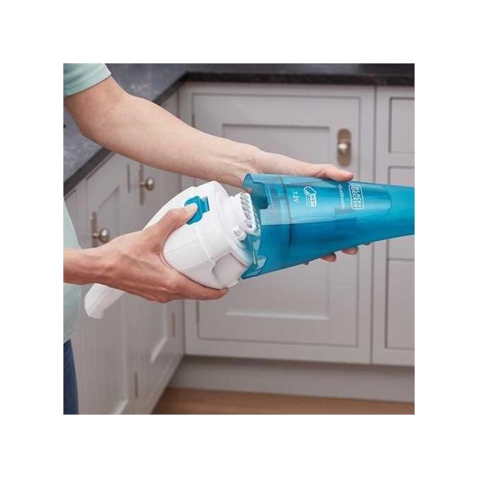 Black+Decker WDC115WA Aspirabriciole Ricaricabile Capacita' 0,385 L Autonomia 9 minuti Tecnologia Litio 3,6 V Blu-Bianco