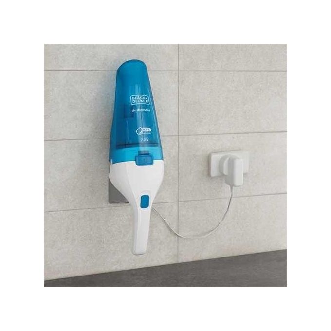 Black+Decker WDC115WA Aspirabriciole Ricaricabile Capacita' 0,385 L Autonomia 9 minuti Tecnologia Litio 3,6 V Blu-Bianco