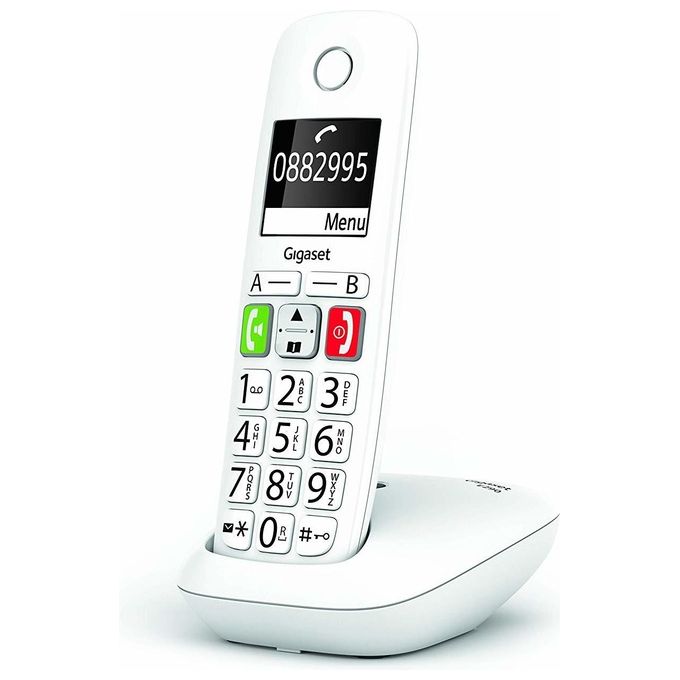 Gigaset E290 Cordless DECT-GAP Senior Display 2'' Vivavoce Rubrica Bianco