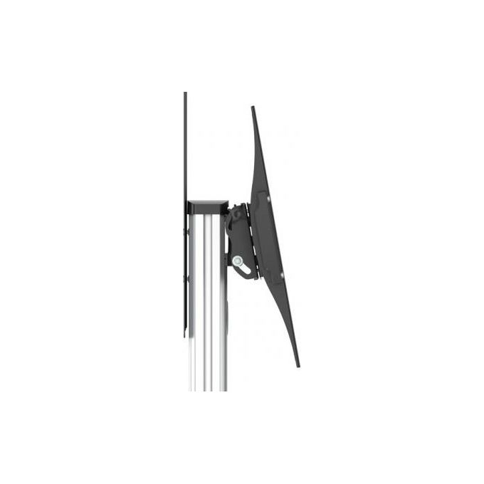Reflecta 23210 STAND 70VC Staffa TV da Terra Regolabile in Altezza 120-207 cm Rotazione 90° Inclinazione +5°--12° VESA 200x200-600x400 Capacita' 50 Kg con Mensola e Ruote colore Alluminio Nero