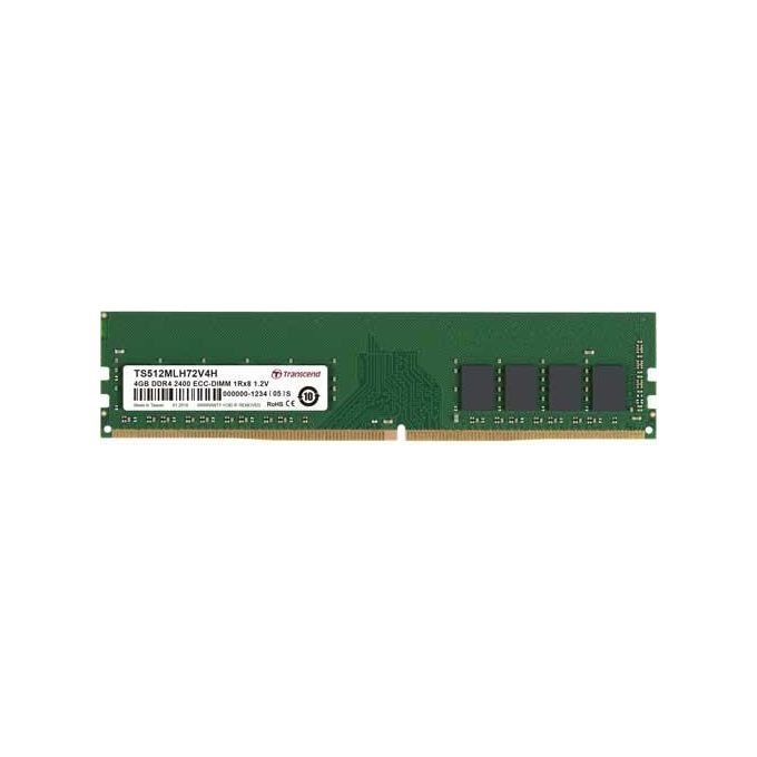 Transcend TS512MLH72V4H Memoria Ram 4Gb DDR4 2400 Ecc-Dimm 1rx8 1.2v
