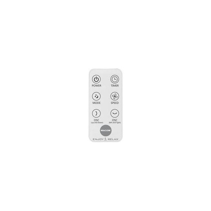 Macom 992 Tornado Tower Ventilatore a Piantana Doppia Oscillazione 4 Velocita' Timer Telecomando 60W colore Bianco