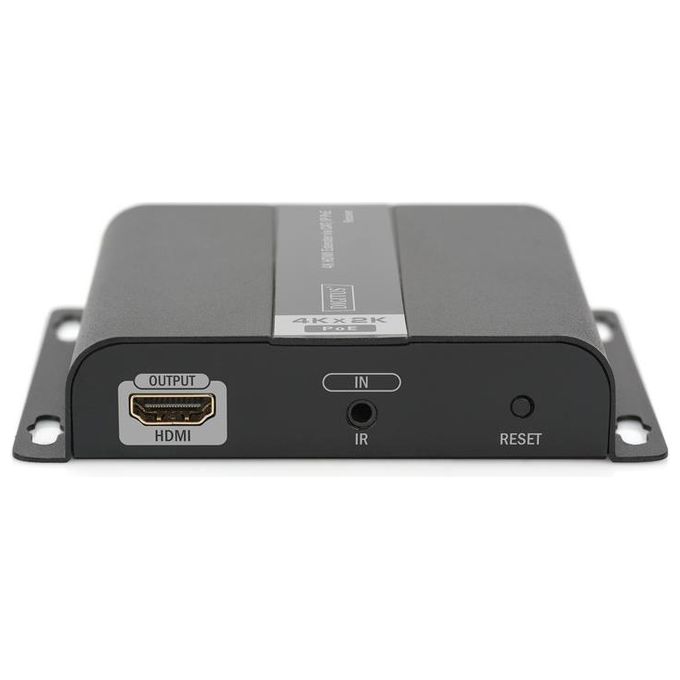 Digitus DS-55125 Estensore HDMI 4K via CAT-IP Ricevitore AV Risoluzione 3840x2160 Pixel 10,2 Gbit-s PoE colore Nero