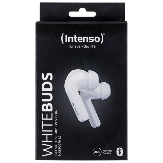 Intenso 3720302 White Buds T302A Auricolari TWS In Ear ANC Bluetooth 5.3 35 ore IPX4 colore Bianco