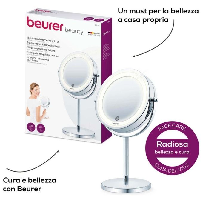 Beurer BS 55 Cosmetico Illuminato con Ingrandimento 7X Cromato
