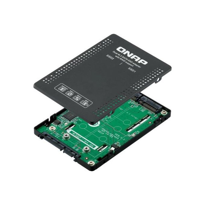QNAP QDA-A2MAR Adattatore Dual M.2 SATA SSD a 2.5'' SATA con Supporto RAID 0 1 JBOD colore Nero