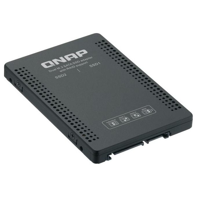 QNAP QDA-A2MAR Adattatore Dual M.2 SATA SSD a 2.5'' SATA con Supporto RAID 0 1 JBOD colore Nero