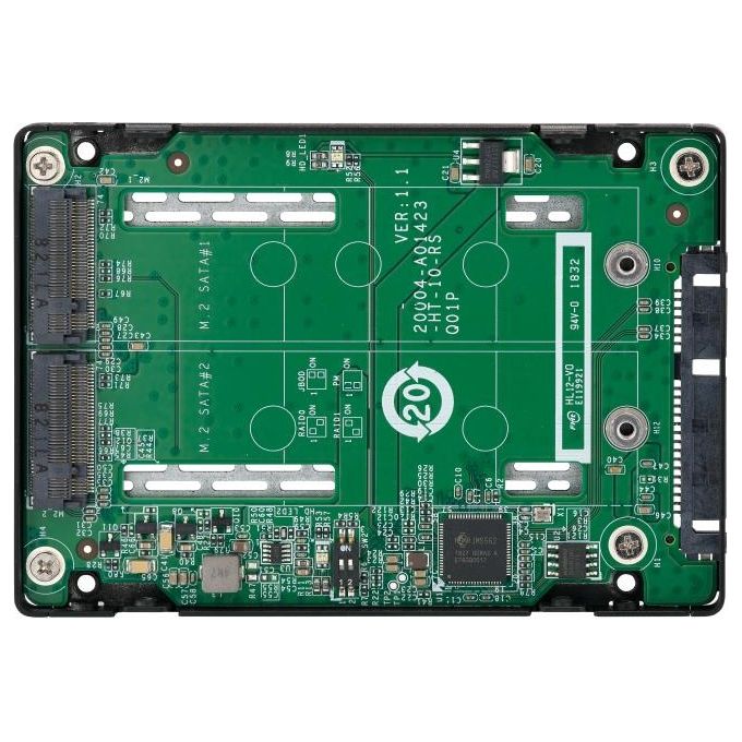 QNAP QDA-A2MAR Adattatore Dual M.2 SATA SSD a 2.5'' SATA con Supporto RAID 0 1 JBOD colore Nero