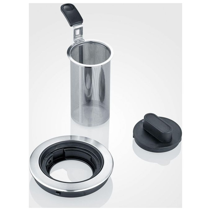 Severin WK 3473 Bollitore per Acqua e Te' 1 L 2200 W con 5 Programmi Preimpostati Temperatura Regolabile da 40°C a 100°C colore Vetro e Acciaio Inox