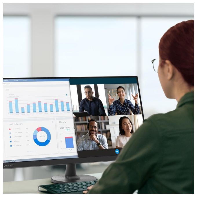 Lenovo 66FCGAC2IT D32-40 Monitor PC 31.5'' Full HD 1920x1080 VA 60Hz 250 cd-m² HDMI DisplayPort colore Nero