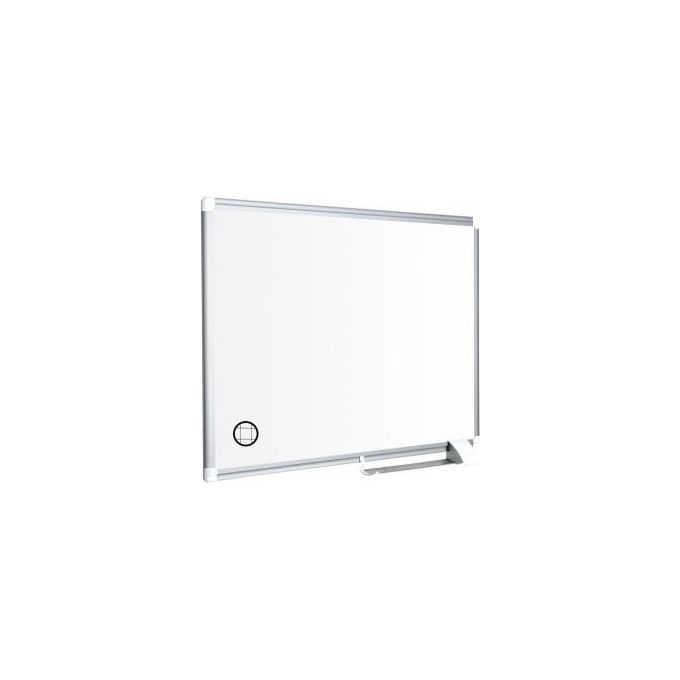 Bi-Office CR0603170 Maya Lavagna Bianca Magnetica a Quadretti con Cornice in Alluminio e Vassoio Portapenne Regolabile colore Bianco