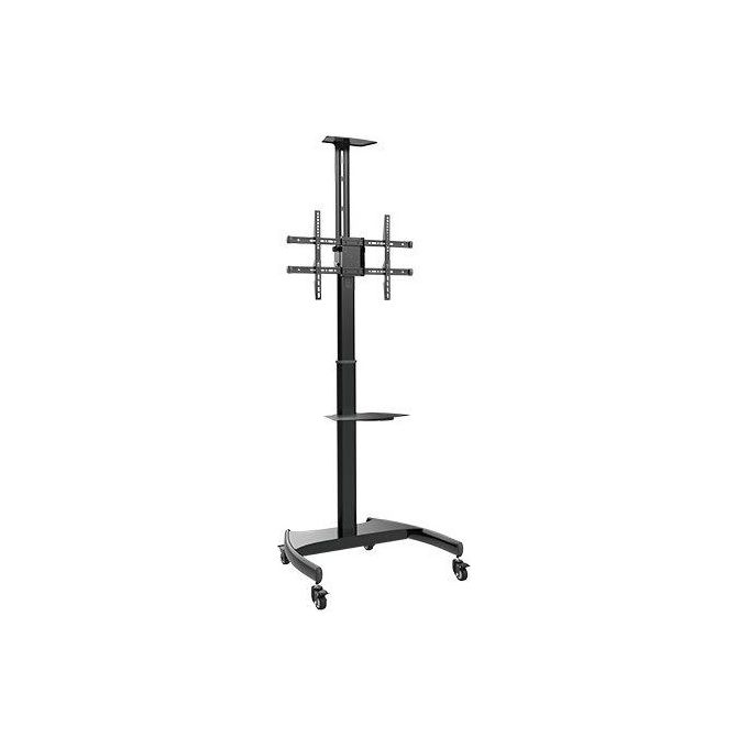 Link Supporto Tv 37-70 fino a 50 Kg Regolabile in Altezza con Ripiani e Ruote