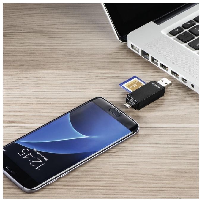 Hama Basic Lettore di Schede Nero Usb 2.0-Micro-Usb