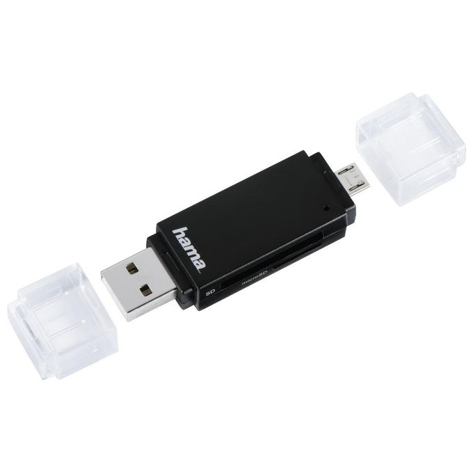 Hama Basic Lettore di Schede Nero Usb 2.0-Micro-Usb