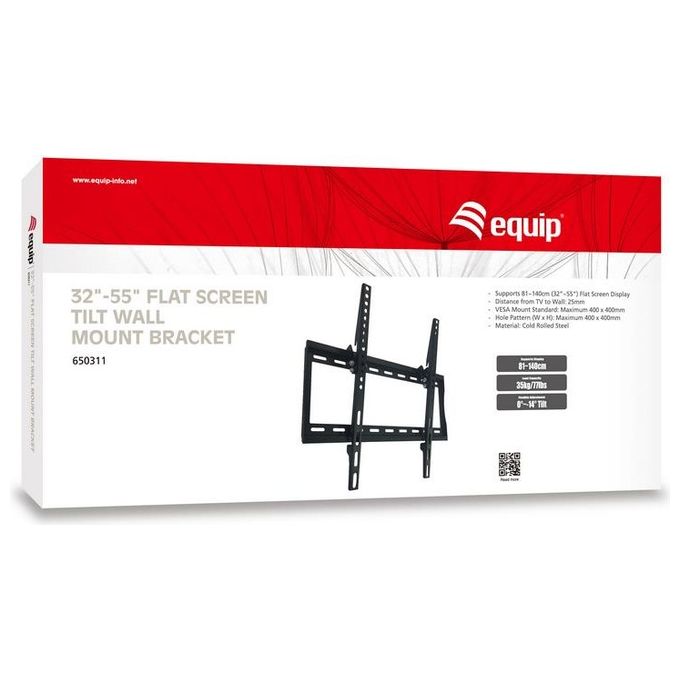 Equip Supporto per Lcd-Tv a Muro 32''-55'' Inclinabile Max 40Kg  Nero