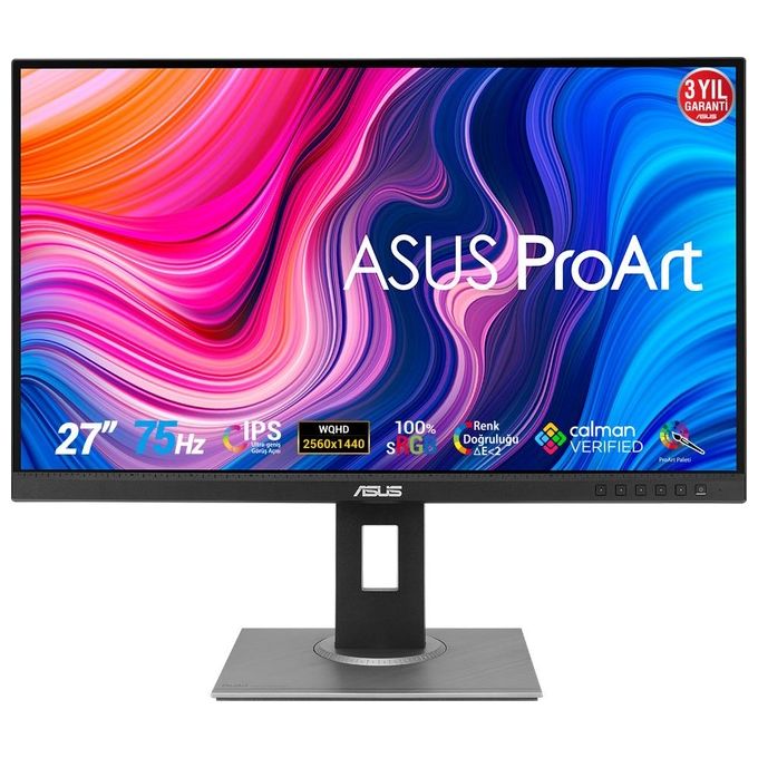 Asus PA278QV ProArt Monitor PC 27'' IPS WQHD 2560x1440 100% sRGB Adaptive Sync Hub USB 3.2 Altoparlanti colore Nero
