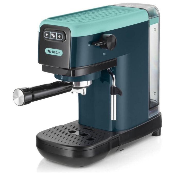 Ariete 1399-17 Macchina Caffe' Cialde e Caffé Macinato in Polvere Espresso Manuale con Erogatore di Vapore 2 Tazze colore Light Aquamarine