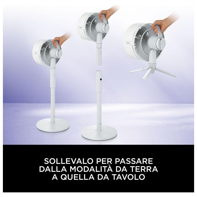 Shark FA220EU FlexBreeze Ventilatore 12 in 1 con e senza filo 5 velocita' 1600 m³-h autonomia 24 h colore Bianco