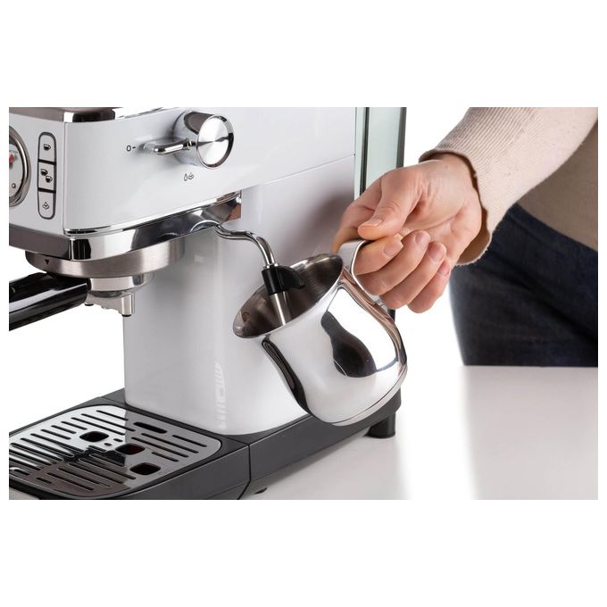 Ariete 1381 Metal Slim Macchina da caffe' Manuale 1,1 L 15 bar 1300 W Manometro Cappuccino colore Bianco