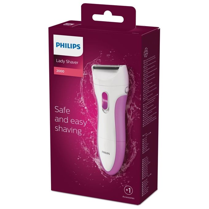 Philips HP6341-00 SatinShave Essential Rasoio Elettrico Wet and Dry Bianco-Rosa