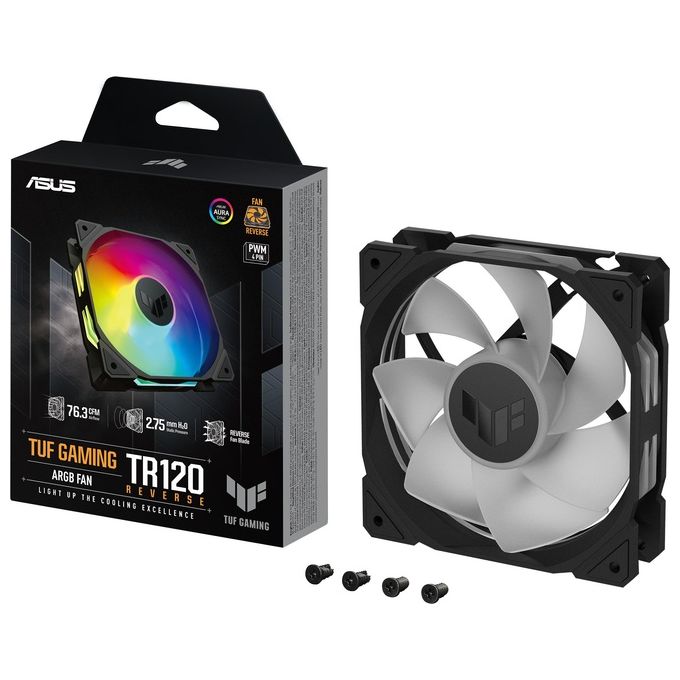 ASUS TUF Gaming TR120 ARGB Reverse Fan Single Pack Ventilatore 12cm Nero