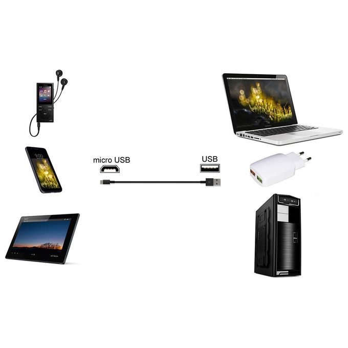 Link Cavo Usb 2.0 Micro Usb-B in Rame 1.8mt Nero