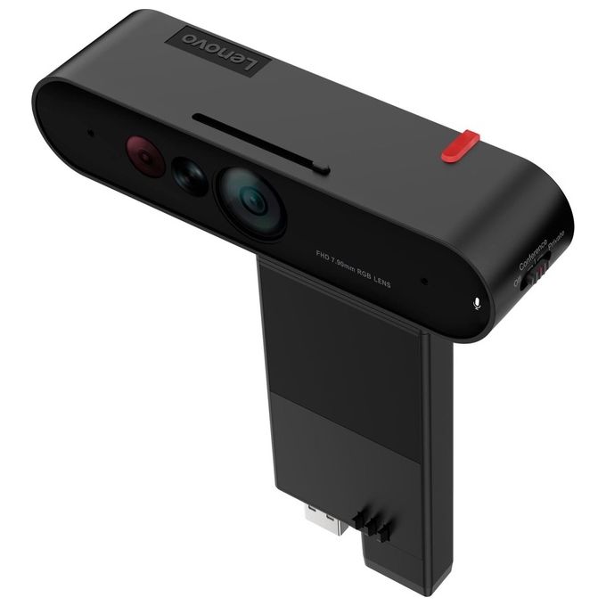 Lenovo MC60 ThinkVision Webcam Full HD 1920 x 1080 Pixel USB 2.0 con Doppio Microfono e Otturatore Privacy colore Nero