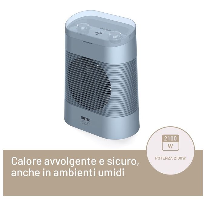 Imetec 4029 Silent Power Protection Termoventilatore 2100 W 4 Funzioni Timer 9 h IP21 colore Blu