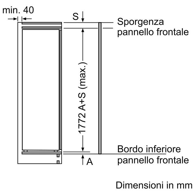 Bosch KIL82NSE0 Serie 2 Frigorifero Monoporta da Incasso 280 L 177,5 cm Classe E 39 dB Congelatore Touch colore Bianco