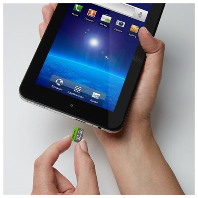 PNY P-SDU32GU185GW-GE Elite Scheda MicroSDHC 32 GB UHS-I U1 Classe 10 100 MB-s con Adattatore SD colore Verde Grigio