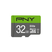 PNY P-SDU32GU185GW-GE Elite Scheda MicroSDHC 32 GB UHS-I U1 Classe 10 100 MB-s con Adattatore SD colore Verde Grigio